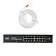 PNI SW016-switchpaket, 16 x 10/100/1000 Mbps, gigabit, metallkabinett och 3M CAT8-patch PNI U8030W