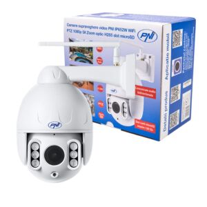 PNI Videoövervakningskamera IP652W WiFi PTZ 1080p 2MP 5X Optisk Zoom H265 microSD-kortplats Nattsyn 50m IP66 Larm