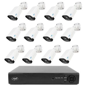 NVR PNI House IP716 videoövervakningspaket och 12 PNI IP125 kameror med IP, 5MP