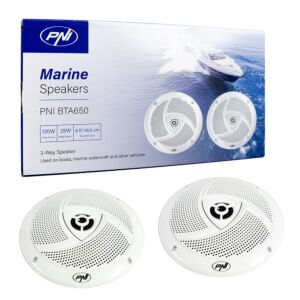 Koaxialhögtalare för båtar PNI BTA650, 120W, 16,5 cm, set om 2