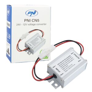 PNI CN5 spänningsomvandlare, 24 V ingång, 12 V utgång, 5 A ström