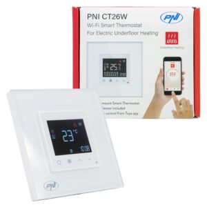 PNI CT26W WiFi smart termostat för elektrisk golvvärme eller pumpgrupp, golvsensor ingår, 10A, m