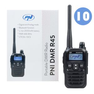 Låda med 10 st PNI DMR bärbara radiostationer