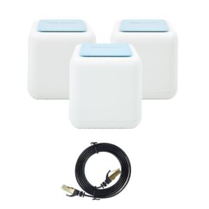 PNI GB1200 Gigabit Wi-Fi Mesh-systempaket och 1bc S/STP CAT7 platt nätverkskabel PNI U7015B 1,5 m
