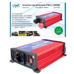 PNI L1200W 12V strömförsörjningsväxelriktare