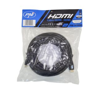 PNI H1000 höghastighets 1.4V HDMI-kabel, plug-in, Ethernet, förgyllt, 10 m