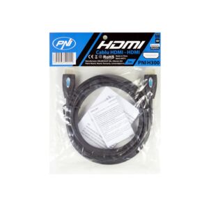 PNI H300 höghastighets 1.4V HDMI-kabel, plug-in, Ethernet, förgyllt, 3 m