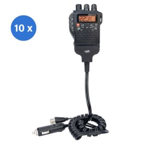Låda med 10 stycken bärbara CB-radiostationer PNI Escort HP 62