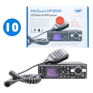 Låda med 10 st CB-radiostationer och MP3-spelare PNI