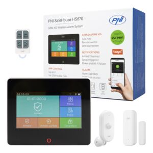 PNI SafeHouse HS670 WiFi GSM 4G trådlöst larmsystem, färgpekskärm, 99 trådlösa zoner, stöd för 5 telefonnummer