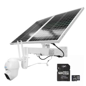 PNI IP60 live PTZ videoövervakningskamera med solpanel, 2MP, GSM 4G och 128GB PNI MicroSD-kort