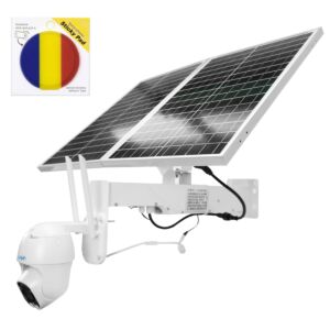 PNI IP60 live PTZ videoövervakningskamerapaket med solpanel, 2MP, GSM 4G och självhäftande flagga