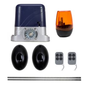 PNI AP800D gate automation kit innehåller 4m motorställ, fotoceller, fjärrkontroll, lampa, 230V framkallar 1100 N och 8