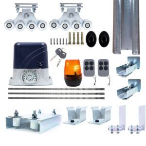 Komplett automationskit för självstödjande grindar PNI AP800D, motor, hjul, fotoceller, fjärrkontroll, lampa, 6 meter rack,