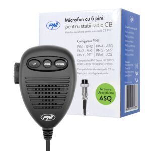 6-stifts mikrofon för radiostationer PNI Escort HP 8000L/8001L/8024/9001 PRO/9500/8900
