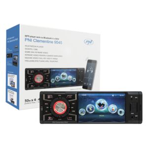 MP5 auto-spelare PNI Clementine 9545 1DIN 4-tums skärm, 50Wx4, Bluetooth, FM-radio, SD och USB, 2 RCA-video IN / OUT