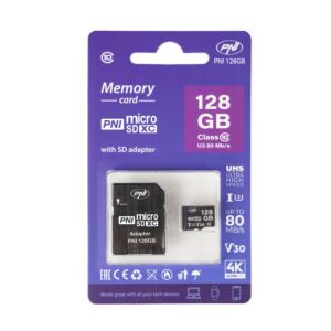 PNI 128 GB MicroSD-minneskort med SD-adapter