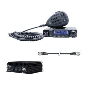 PNI Escort HP 6500 multistandard CB-radiostation, 4 W, AM-FM, 12 V, ASQ + KL203P RX-TX-förstärkare, AM-FM-SSB, 100 W, 12 V 