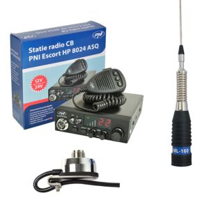 CB PNI ESCORT HP 8024 ASQ Radio Station + CB PNI ML160 Antenn med T941 Support