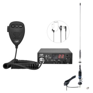 CB PNI ESCORT HP 8001L ASQ Radio Station Pack + CB PNI S75 Antenn med kabel och fast montering