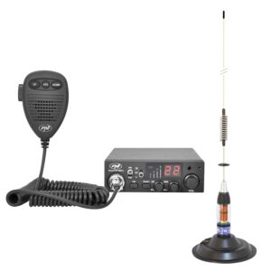 Paket CB-radiostation PNI Escort HP 8001L ASQ + hörlurar HS81L + CB-antenn PNI ML70 med magnet ingår