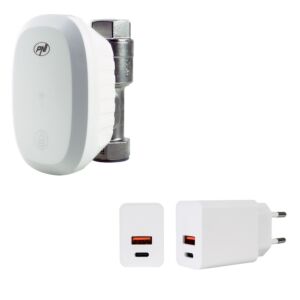 Paket Intelligent vattenventil PNI SV180 PRO och PNI CHG300 strömförsörjning