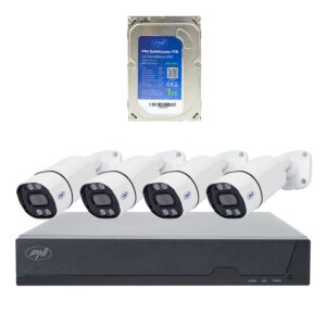 PNI House IPMAX POE 8 videoövervakningspaket, NVR med 4 kameror och PNI SafeHouse 1TB hårddisk