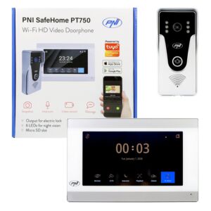 Smart videoporttelefon PNI SafeHome PT750 WiFi HD, P2P, inomhusmonitor, dedikerad Tuya Smart-applikation, integration med