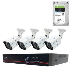 AHD PNI House PTZ1500 5MP videoövervakningspaket - DVR och 4 externa kameror och 1 TB hårddisk ingår