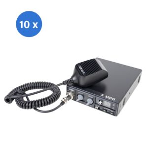 Box med 10bc radiostation CB CRT S Mini Dual Voltage, 12/24V, 4W, med ASQ, AM-FM