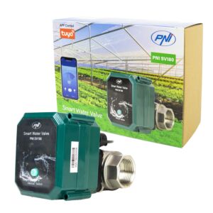 PNI SV180 smart vattenventil Wi-Fi-anslutning, IP65, DN25 1 tol, Tuya-app, kompatibel med Amazon Alexa
