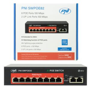 Switch POE PNI SWPOE82 med 8 POE-portar