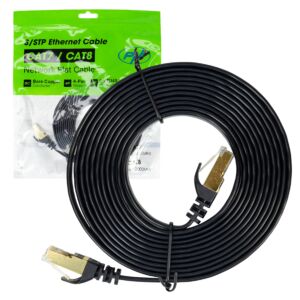 Platt nätverkskabel CAT7 svart