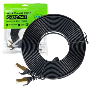 Platt nätverkskabel CAT7 svart