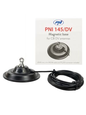 Magnetisk bas PNI 145/DV 145mm innehåller 4m kabel och stickpropp PL259