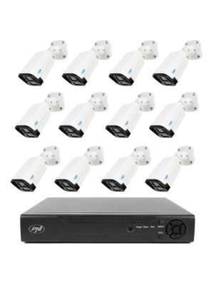 NVR PNI House IP716 videoövervakningspaket och 12 PNI IP125 kameror med IP, 5MP