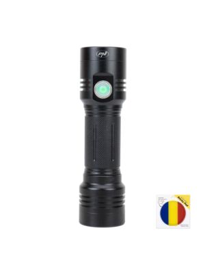 Paket PNI Adventure F200 dubbel LED aluminiumficklampa, 4000mAh batteri och flaggstickpad ingår