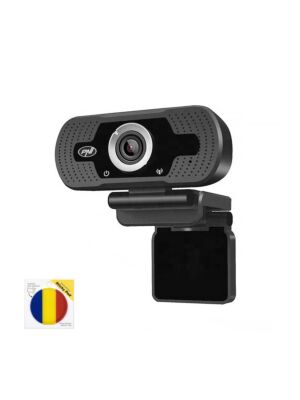 PNI CW2860 Full HD 4MP webbkamerapaket, USB, klämfäste, inbyggd mikrofon och självhäftande flagga ingår