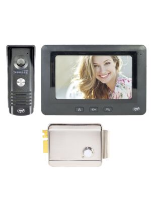 PNI DF930 videointercom med 1 bildskärm, 7 tums LCD-skärm, 800x480, elektromagnetisk yala-utgång, svart