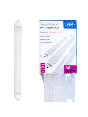LED linjär belysningsarmatur PNI D-Light 3600, 36W, 6500k, förseglad IP65, med skydd mot vatten, damm och korrosion, för 