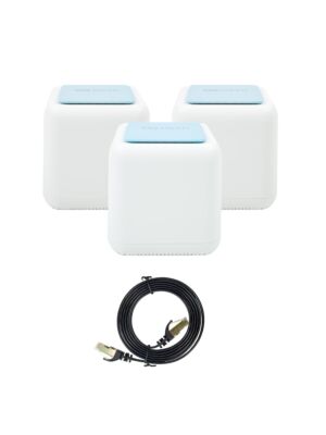 PNI GB1200 Gigabit Wi-Fi Mesh-systempaket och 1bc S/STP CAT7 platt nätverkskabel PNI U7015B 1,5 m