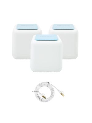 PNI GB1200 Gigabit Wi-Fi Mesh-systempaket och 1bc S/STP CAT8 platt nätverkskabel PNI U8015W 1,5 m