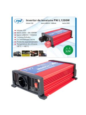 PNI L1200W 12V strömförsörjningsväxelriktare