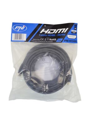 PNI H1500 höghastighets 1,4V HDMI-kabel, plug-in, Ethernet, förgyllt, 15 m