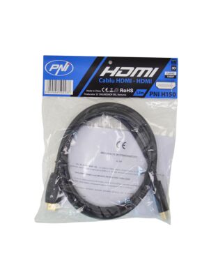 HDMI PNI H150 höghastighets 1.4V-kabel, pluggkontakt, Ethernet, förgyllt, 1,5 m