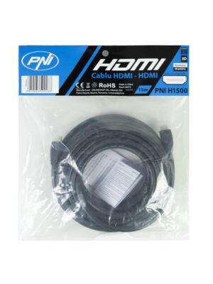 PNI H1500 höghastighets 1,4V HDMI-kabel, plug-in, Ethernet, förgyllt, 15 m
