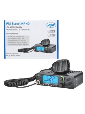CB-radiostation PNI Escort HP 40 multistandard, 4W, AM, FM, 12–24V, ASQ, RF-förstärkning