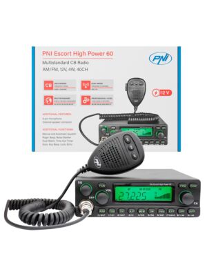 CB-radiostation PNI Escort High Power 60 multistandard, 60W FM/AM, 12V, ASQ, RF-förstärkning