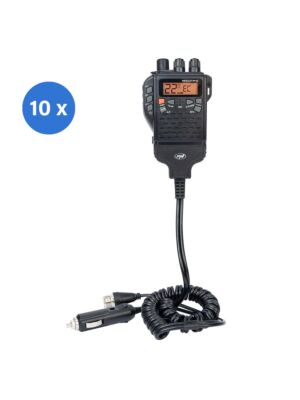 Låda med 10 stycken bärbara CB-radiostationer PNI Escort HP 62