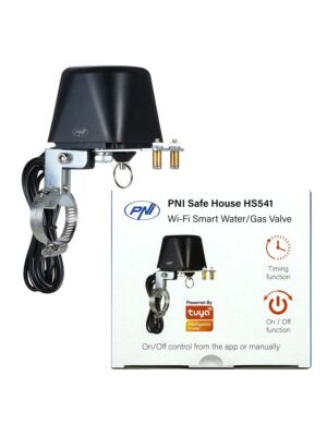 Smart ventil PNI Safe House HS541 med Wi-Fi, för att stänga av vatten/gasförsörjningen via Internet, kompatibel med 